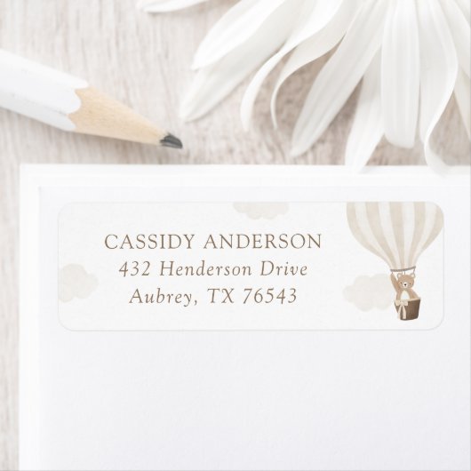 テディベアバルーンベビーシャワー差出人住所 ラベル (インサイチュ)