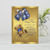 テディベアバルーンベビーシャワー招待状 招待状 (スタンド正面)