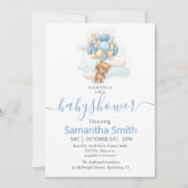 テディベアバルーンベビーシャワー招待状 案内状 (正面)