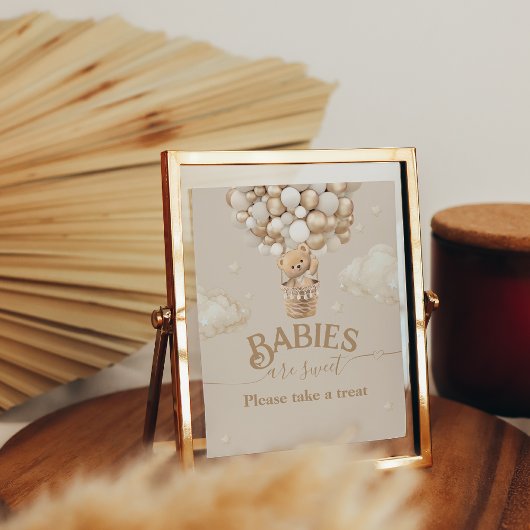 テディベアバルーンベビーシャワー甘いお菓子 ポスター