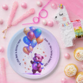 テディベアバルーンベビーシャワー紙プレート ペーパープレート (パーティー)