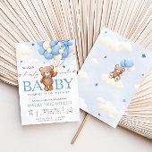 テディベアバルーンボーイベビーシャワー招待状 招待状