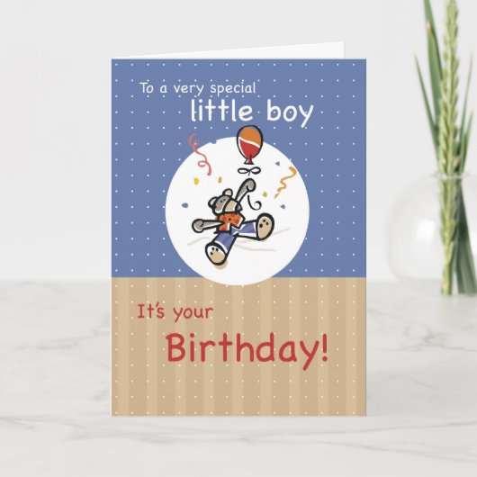 テディベアバルーンボーイ誕生日 カード (正面)