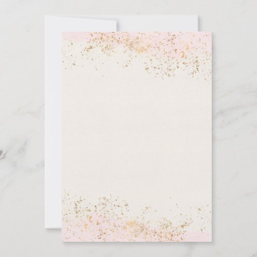 テディベアバルーンメイブピンクガールベビーシャワー 招待状 (裏面)