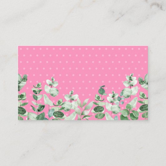 テディベアバルーンユーカリおむつラッフルガール エンクロージャーカード (裏面)