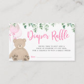 テディベアバルーンユーカリおむつラッフルガール エンクロージャーカード (正面)