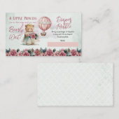 テディベアバルーン女の子バーリーウェイオムツラッフル エンクロージャーカード (正面/裏面)