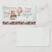 テディベアバルーン女の子バーリーウェイオムツラッフル エンクロージャーカード (正面/裏面)