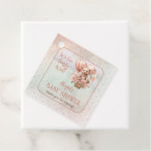 テディベアバルーン女の子Bearly待ち赤ちゃんシャワー フェイバータグ (インサイチュ)