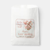 テディベアバルーン女の子Bearly待ち赤ちゃんシャワー フェイバーバッグ (正面)