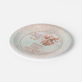 テディベアバルーン女の子Bearly待ち赤ちゃんシャワー ペーパープレート (アングル)