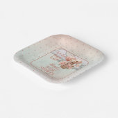 テディベアバルーン女の子Bearly待ち赤ちゃんシャワー ペーパープレート (傾斜あり)