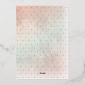 テディベアバルーン女の子Bearly待ち赤ちゃんシャワー 箔招待状 (裏面)