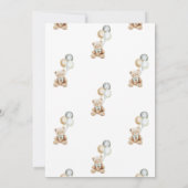 テディベアバルーン少年ベビーシャワー招待状 招待状 (裏面)