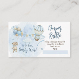 テディベアバルーン少年Bearly Waitおむつラッフル エンクロージャーカード
