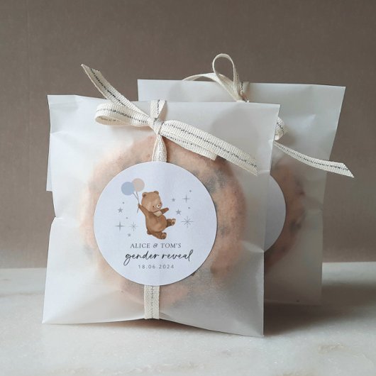 テディベアバルーン性別の表示 ラウンドシール