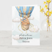 テディベアバルーン甘いお知らせ カード (黄色い花)