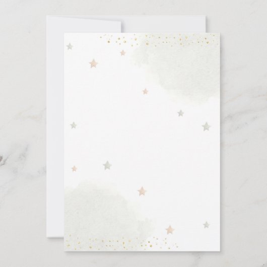 テディベアバルーン男女兼用ベビーシャワー 招待状 (裏面)