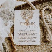 テディベアバルーン白い子鹿の赤ちゃんシャワー サンキューカード