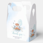 テディベアバルーン真珠のように待つ青い赤ちゃんシャワー フェイバーボックス (オープン)