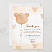 テディベアバルーン誕生日サンキューカード 招待状 (正面)
