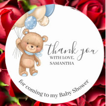 テディベアバルーン誕生日サンキューブルーボーイ