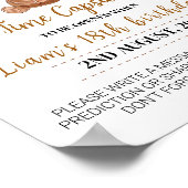 テディベアバルーン誕生日時間カプセル標識 ポスター (角)