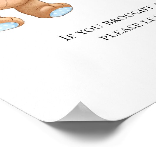 テディベアバルーン赤ちゃんシャワーおむつラッフルポス ポスター (角)