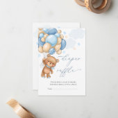 テディベアバルーン赤ちゃんシャワーおむつラッフル ノートカード (正面/裏面インサイチュ)
