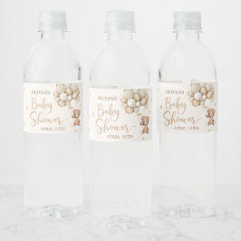テディベアバルーン赤ちゃんシャワー水ボトルラベル ペットボトルラベル