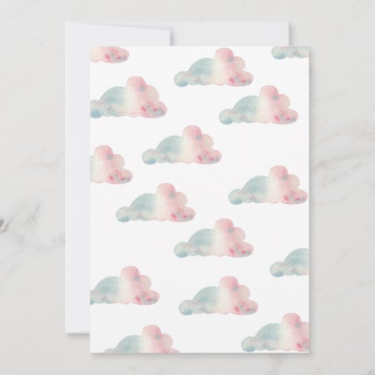 テディベアバルーン赤ちゃんシャワー 招待状 (裏面)