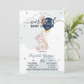 テディベアバルーン赤ちゃんシャワー 招待状 (スタンド正面)