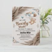 テディベアバルーン赤ちゃんシャワー 招待状 (スタンド正面)