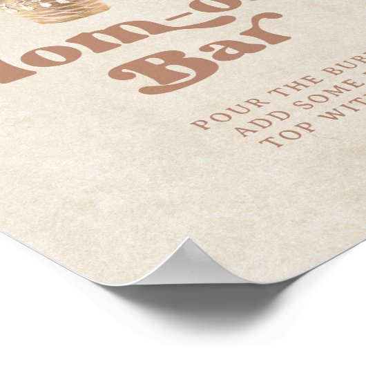 テディベアバルーン赤ちゃんシャワーmom-osaバー標識 ポスター (角)