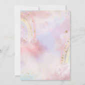 テディベアバルーン雲レインボーベビーシャワー 招待状 (裏面)