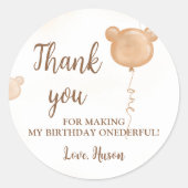 テディベアバルーン1stバースデーシール ラウンドシール (正面)