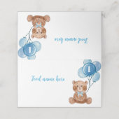 テディベアバルーン1stバースデーテント座席表 プレイスカード (外部開封)