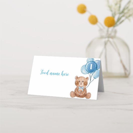 テディベアバルーン1stバースデーテント座席表 プレイスカード (正面)