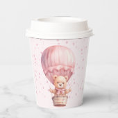 テディベアバルーン ピンク 誕生日 紙コップ (裏面)