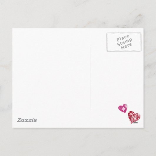 テディベアバレンタインの水の色を私のものにする シーズンポストカード (裏面)