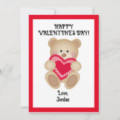 テディベアバレンタインデーパーソナライズされたカード – かわいいプレゼント シーズンカード (正面)