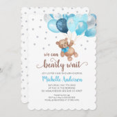 テディベアバーリーウェイベビーシャワー招待状 招待状 (正面/裏面)