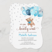 テディベアバーリーウェイベビーシャワー招待状 招待状 (正面/裏面)