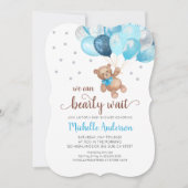 テディベアバーリーウェイベビーシャワー招待状 招待状 (正面)