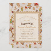 テディベアバーリーウェイベビーシャワー招待状 招待状 (正面/裏面)