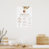 テディベアバーリーウェイマイルストンベビー1st誕生日 ポスター (キッチン)