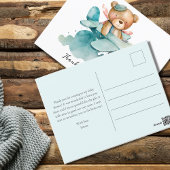 テディベアパイロットベビーシャワーありがとう ポストカード