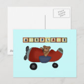 テディベアパイロットTシャツとギフト ポストカード (正面/裏面)