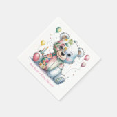 テディベアパッチワークフローラガールベイビーシャワー スタンダードカクテルナプキン (角)