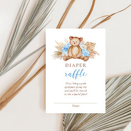 テディベアパンパスグラスオムツラッフルベビーシャワー 招待状